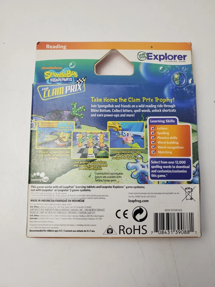 Leapfrog Explorer Learning game - Sponge Bob - the Clam Prix - New Sealed - Image 3 of 4