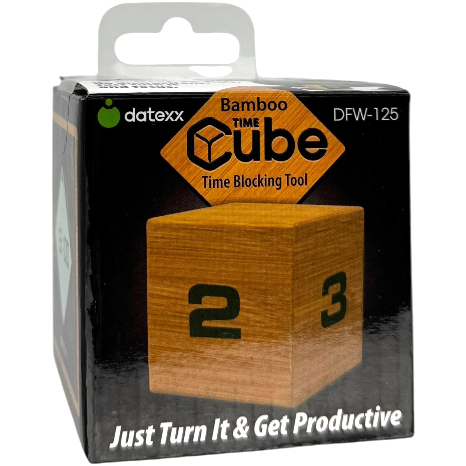 Datexx Bamboo Time Cube Timer 1-2-3-4 Min Digital Focus Productivity Tool Wood
