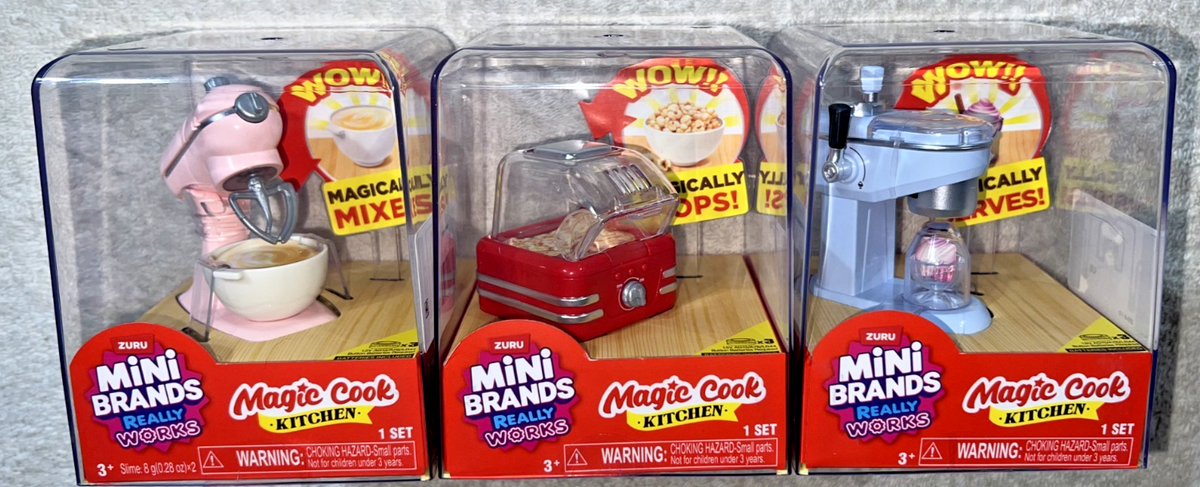 ZURU MINI BRANDS MAGIC COOK KITCHEN APPLIANCES SET OF 3 REALLY
