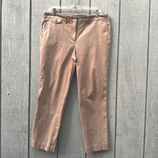 Talbots Petites Tan Khaki Straight Leg Ankle Pants Women's Size 12P Office