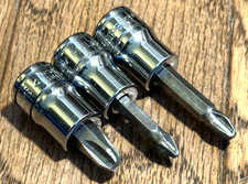  Snap On Tool Phillips Tip Screwdriver Socket Bit Hand Impact Driver Set Lot