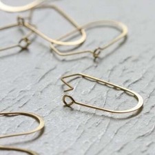 20 Pieces Solid Brass Irregular Hammered-Earring Hook-Earring Hoop CW-4316C 