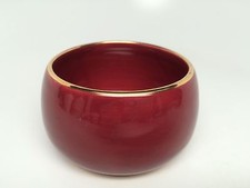 Vintage H.J. WOOD Ltd. Burslem England OPEN SUGAR 2.5" - Burgundy, Gold Trim