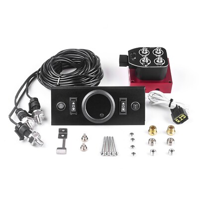 #ad New upgrade Solenoid 4 Valve Air Ride Suspension kit with Gauge amp; Control Panel $109.99