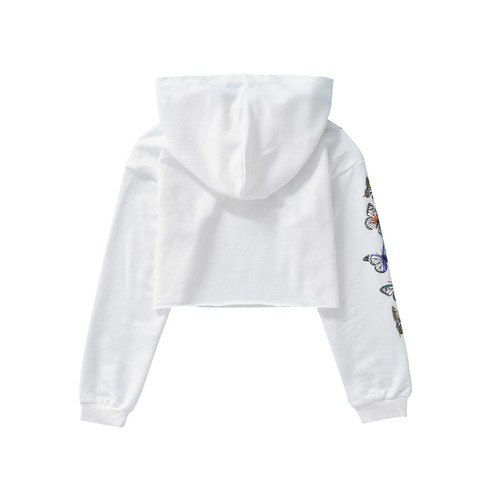 New Kids Girls Crop Top Hoodie Long Sleeves Sweatshirt Tracksuit Outfits Suit - Picture 11 of 24
