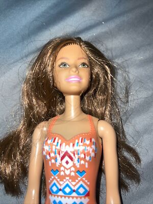 Barbie Water Play Beach Teresa Doll Orange Aztec Print Swimsuit | eBay