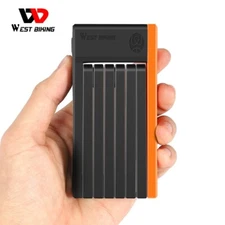 WEST BIKING Mini Bike Chain Lock Anti-theft Bicycle Foldable Lock Keys Bracket