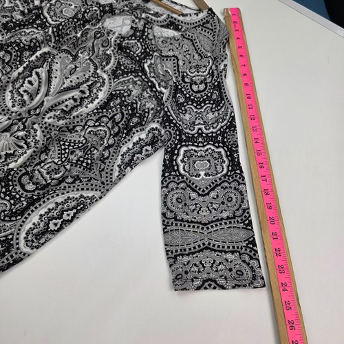 INC International Concepts Paisley Print Tunic Top Womens Size 3X Black White - Picture 12 of 12