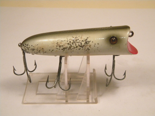 Original Heddon Wood Lucky 13 Glitter wood topwater crankbait lure