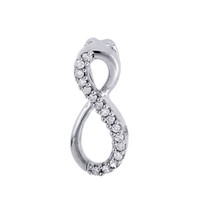 Infinity Diamant AnhäNger 10K WeißGold Fashion Runde Charm 0.10 Ct