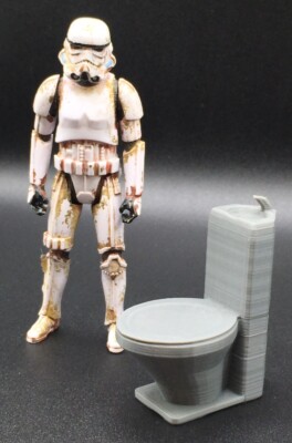 CUSTOM JAIL CELL TOILET for 3.75'' FIGURE GI JOE STAR WARS DIORAMA DISPLAY (B50)