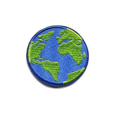 Earth Planet Embroidered Iron On Patch DIY Applique