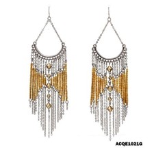 Chandelier Beaded Earrings - Gold - ER-ACQE1021G