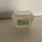 Vintage Pyrex Refrigerator Dish – Aqua Butterprint #501-B with Lid (1.5 Cup)