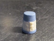 Vintage Porcelain Blue Jasperware Owl Thimble -Blue & White