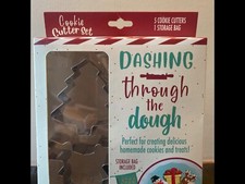 Dashing Through the Dough Cookie Cutters set of 5 w/storage bag  