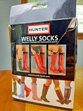 HUNTER Welly Socks Kids Yellow Girls Boys UK 10-12 XS US 11-13 Boot Insert