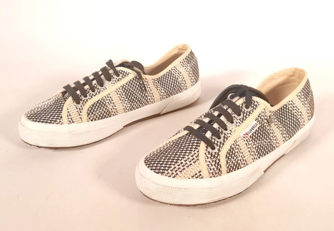 SUPERGA FABRIC WEEKEND MAX MARALACE UP BLACK WHITE SNEAKER SZ 9.5