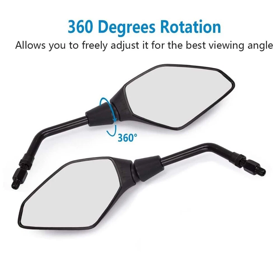 10mm Motorcycle Side Rear View Side Mirrors For Honda Elite Scooter Foto 4 de 4