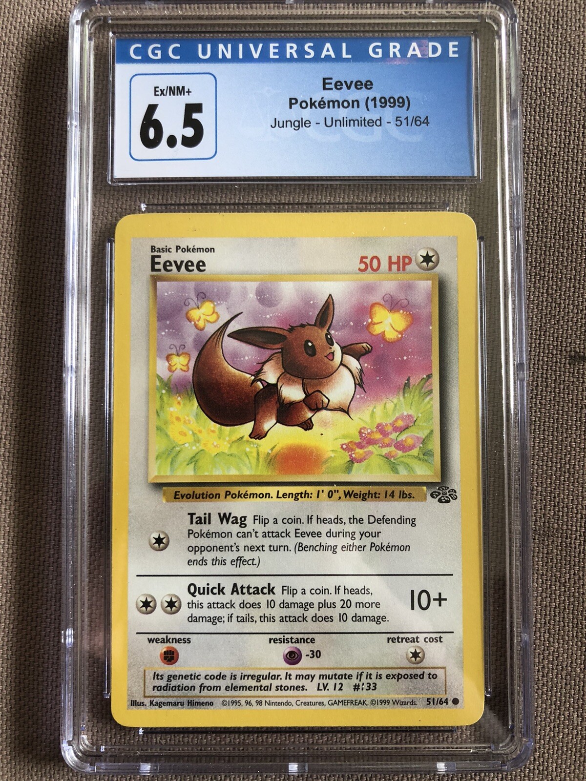 Eevee Jungle Set Pokemon Card 51/64 Regular Holo Rare