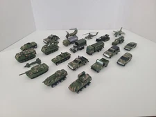 Vintage Lot of 21 Yat Ming & Zylmex Diecast Military Vehicles, Tanks, & Aircraft