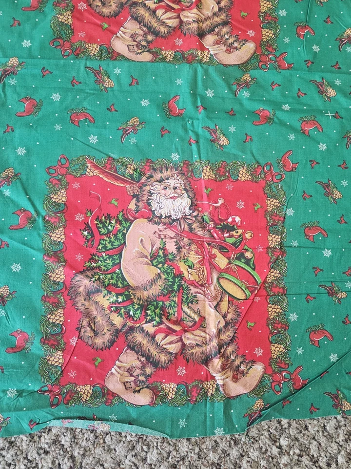 Cheryl Ann Johnson Woodland Santa Pillow Hot Pads 4 Fabric Panels  - Image 2 of 4