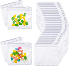24 Pieces Pill Pouch Bags Zippered Pill Pouch Set Reusable Pill Baggies Clear Pl