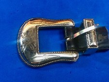 Two Piece Western Replacement Ranger Belt Buckle With Flower Swirl Pattern