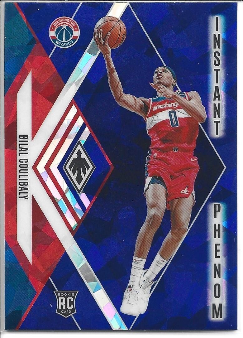 2023-24 Panini Phoenix Bilal Coulibaly RC Instant Phenom Blue Ice Rookie Wizards