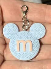 Blue Mickey Mouse Charm Zipper Pull  Keychain Add On Clip 