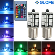 2x GLOFE Multicolor LED 1156 BA15S P21W Backup Reverse Signal Light Parking Bulb