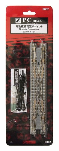 Rokuhan R082 220mm Double Crossover 1 pc 1/220 Z Scale FROM JAPAN NEW w/Tracking - Picture 2 of 2