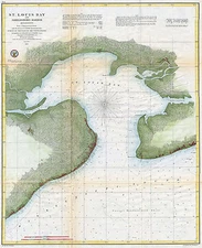 1867 St. Louis Bay Shieldsboro Harbor Map Survey chart Coastal Nautical Poster