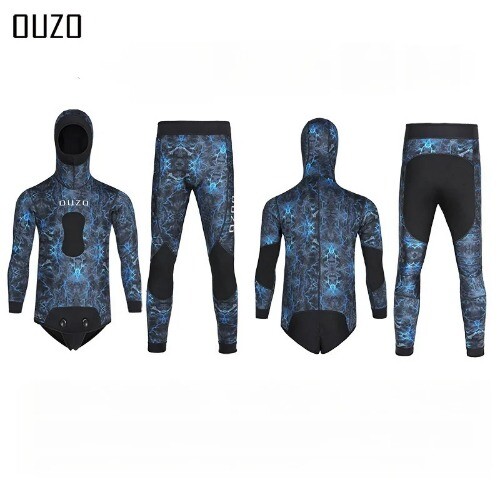 3MM Men Neoprene Wetsuit with Hooded Super Stretch, 2Pieces Diving Suit ForWater - Bild 6 von 24