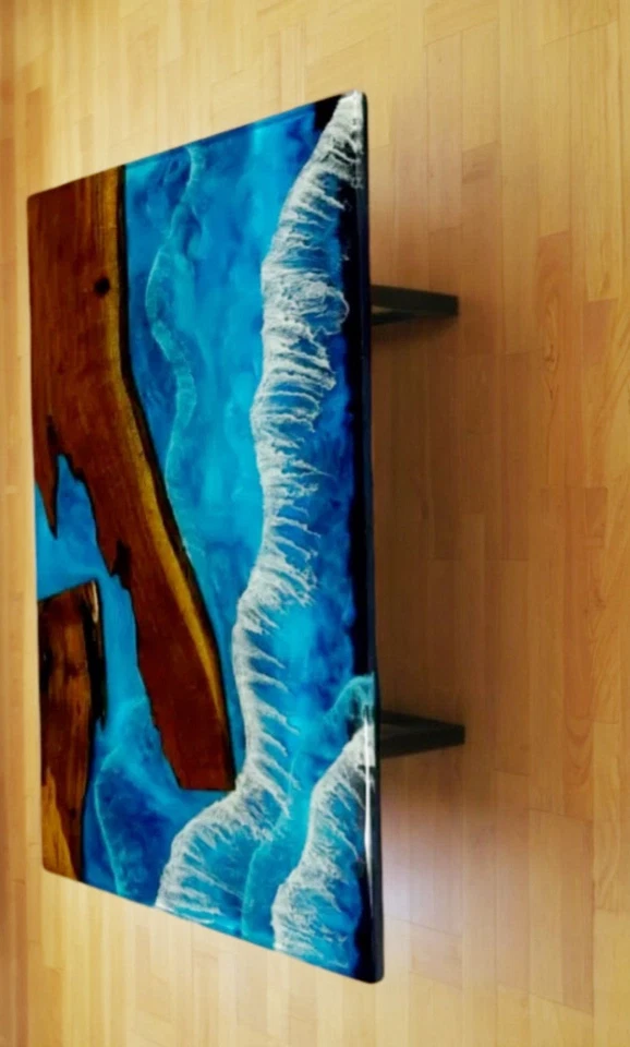 Wood Epoxy Coffee Table, Made To Order , River Side Table, Epoxy Sofa Table - Image 4 of 4