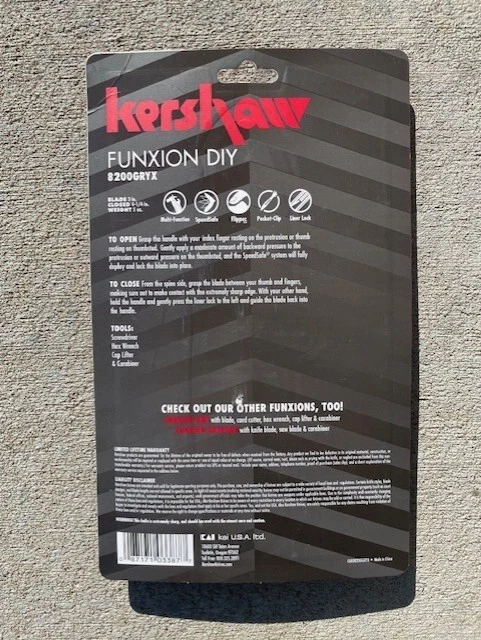 Kershaw Funxion DIY Gray 8200GRYX Pocket Knife Carabiner Screwdriver Hex Wrench - Image 2 of 2