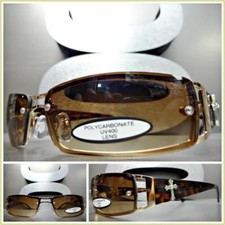 Men's or Women CLASSY CONTEMPORARY SUN GLASSES Thin Small Gold  Tortoise Frame