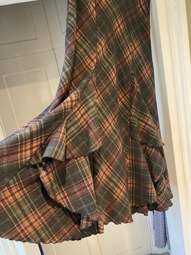 WOOL FISHTAIL LONG CHECK SKIRT SIZE 10/12 PER UNA SPEZIALE WAIST 16 INCHES - Picture 2 of 18