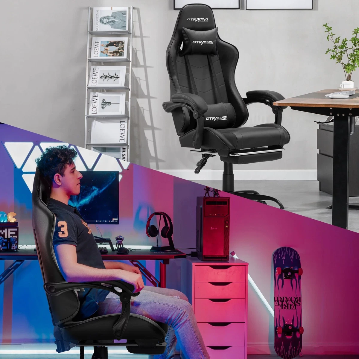 Pink gaming online chair gtracing