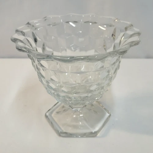 Vintage Fostoria American Footed Mayonnaise Bowl - Hexagonal Base