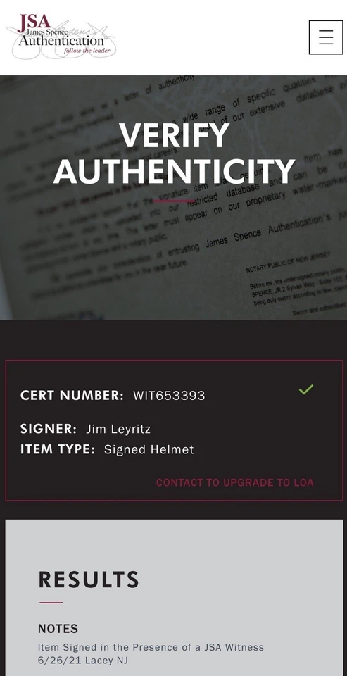 JIM LEYRITZ New York Yankees Rare Signed Autographed Helmet JSA Witness- No Card - Image 3 of 4