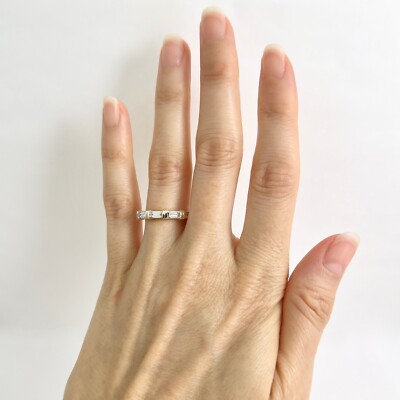 5-Stone Baguette Diamond Wedding Band Anniversary Ring 14K Yellow