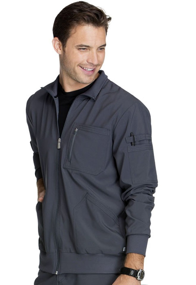 Pewter Cherokee Scrubs Infinity Mens Zip Front Warm Up Jacket CK305A ...