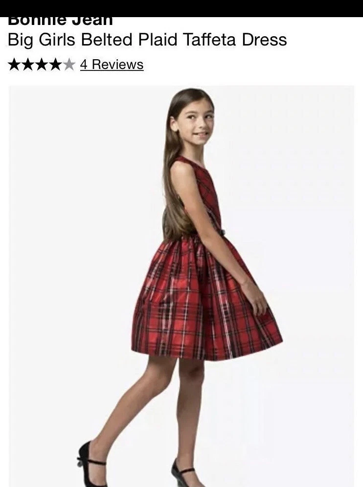 Bonnie jean plaid shop christmas dress