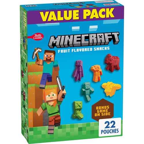 Betty Crocker Minecraft Fruit Flavored Kids Snacks, Fat Free,17.6oz (22 Pouches) - Picture 11 of 12