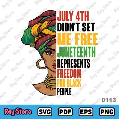 Black Woman July 4th Didn't Set Me Free Juneteenth is My Independence Day svg