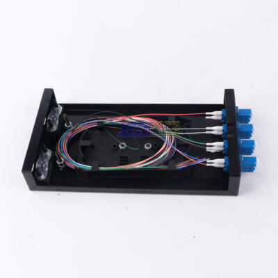 1PCS Fiber Optic Terminal Box 8 core LC with adapter pigtail 4 Ports Patch Panel