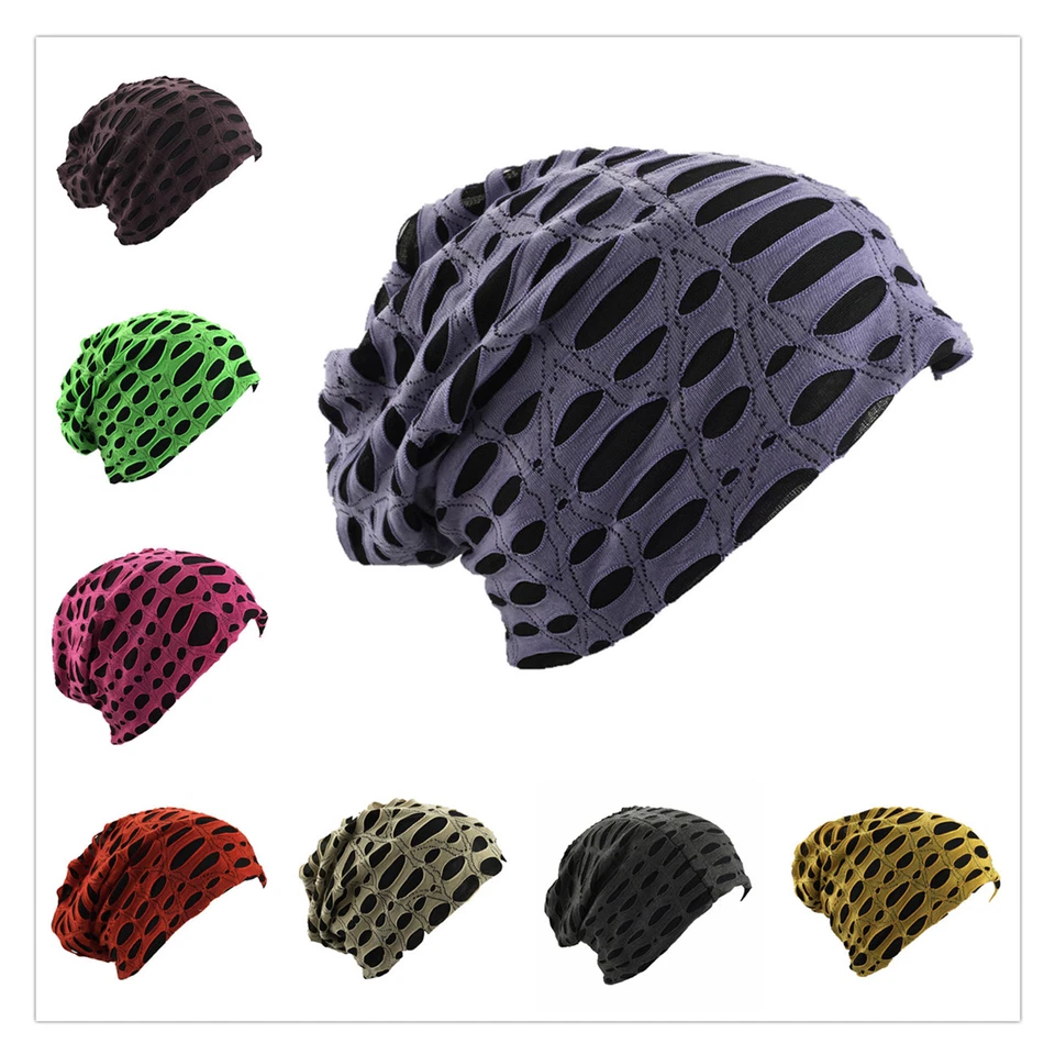 Long Beanie Mütze im Destroyed Vintage used Look Unisex Jersey Slouch Trend