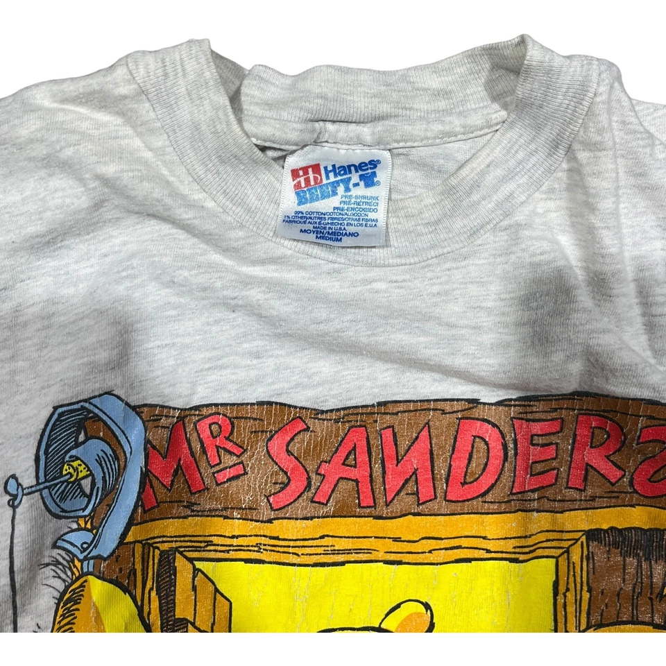 Camisa Winnie The Pooh Vintage Años 80 90 Disney Puntada Única Hanes Beefy T Gris Foto 3 de 4