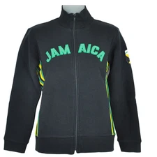 Jamaican Flag Rasta Rastafari Fleece Track Jacket Women Ladies Felt Sweater 